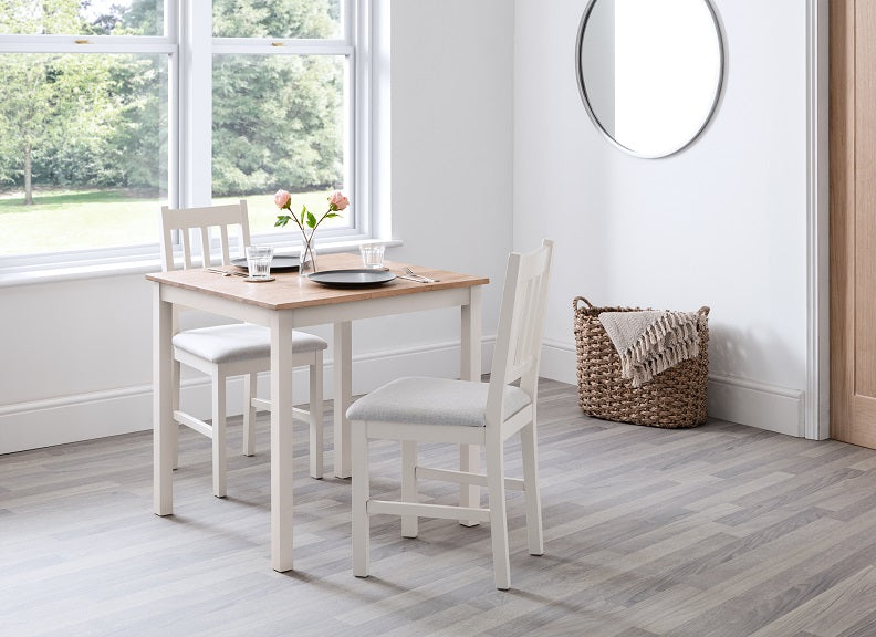 Coxmoor Compact Ivory Square Dining Set - Stylish and Space-Saving