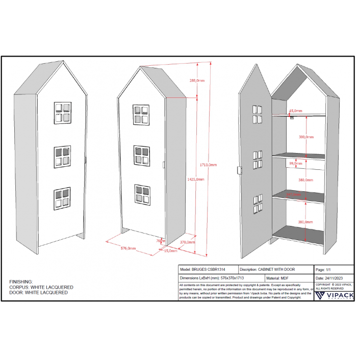 CASAMI BRUGES WARDROBE SATIN WHITE