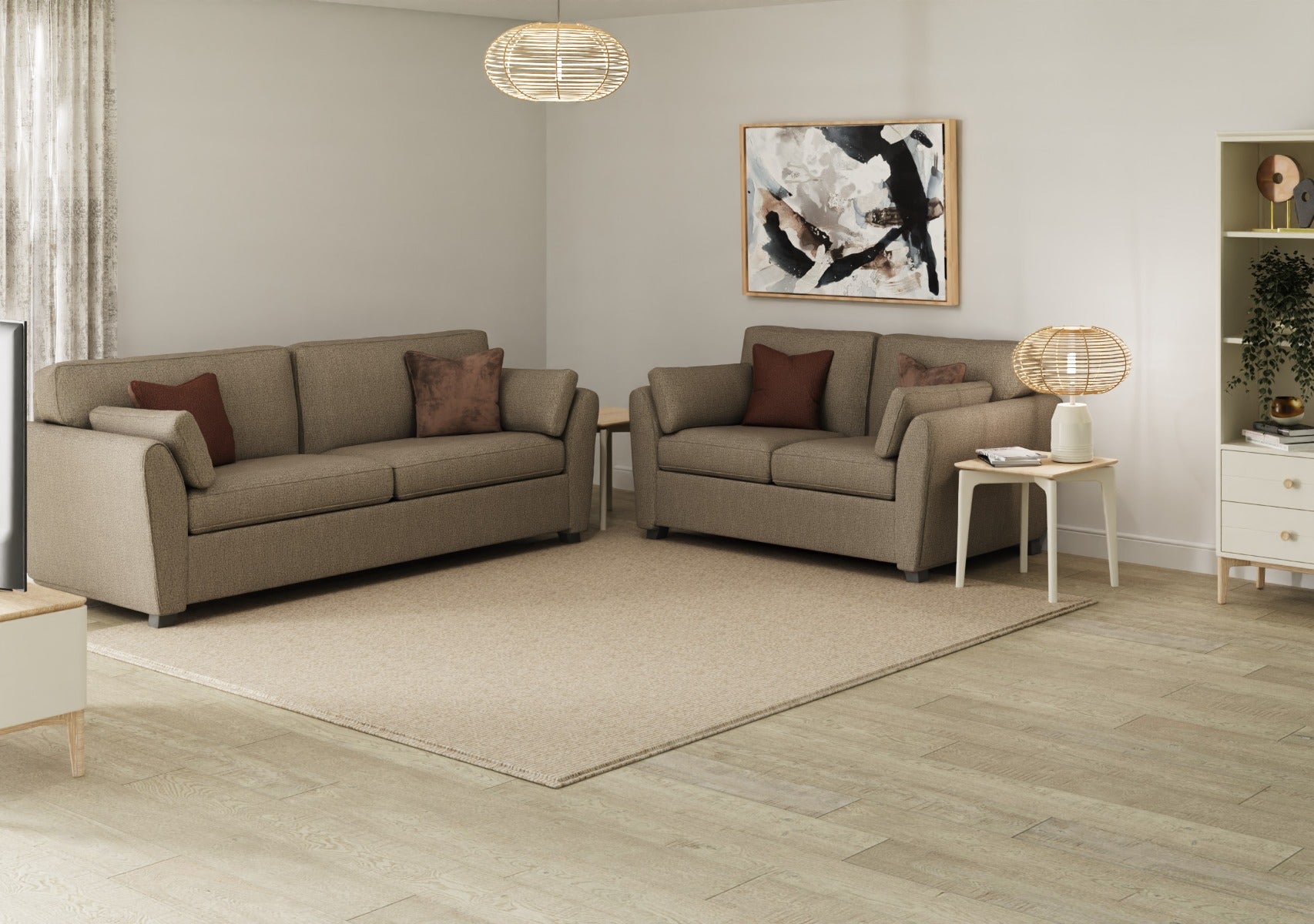 Cantrell 3 Seater - Biscuit
