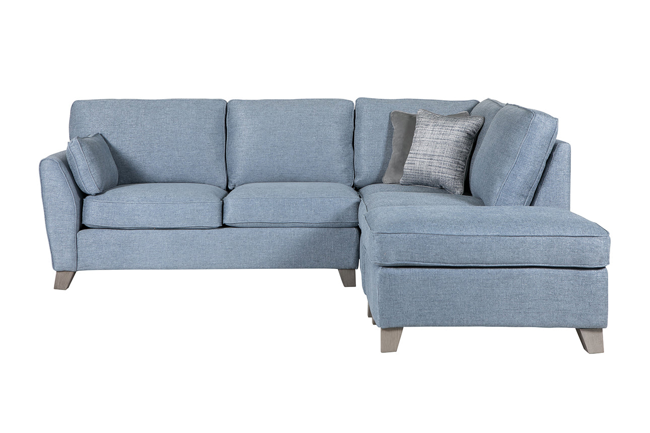 Cantrell Blue Corner Group Sofa with RHF and 2 Scatter Cushions