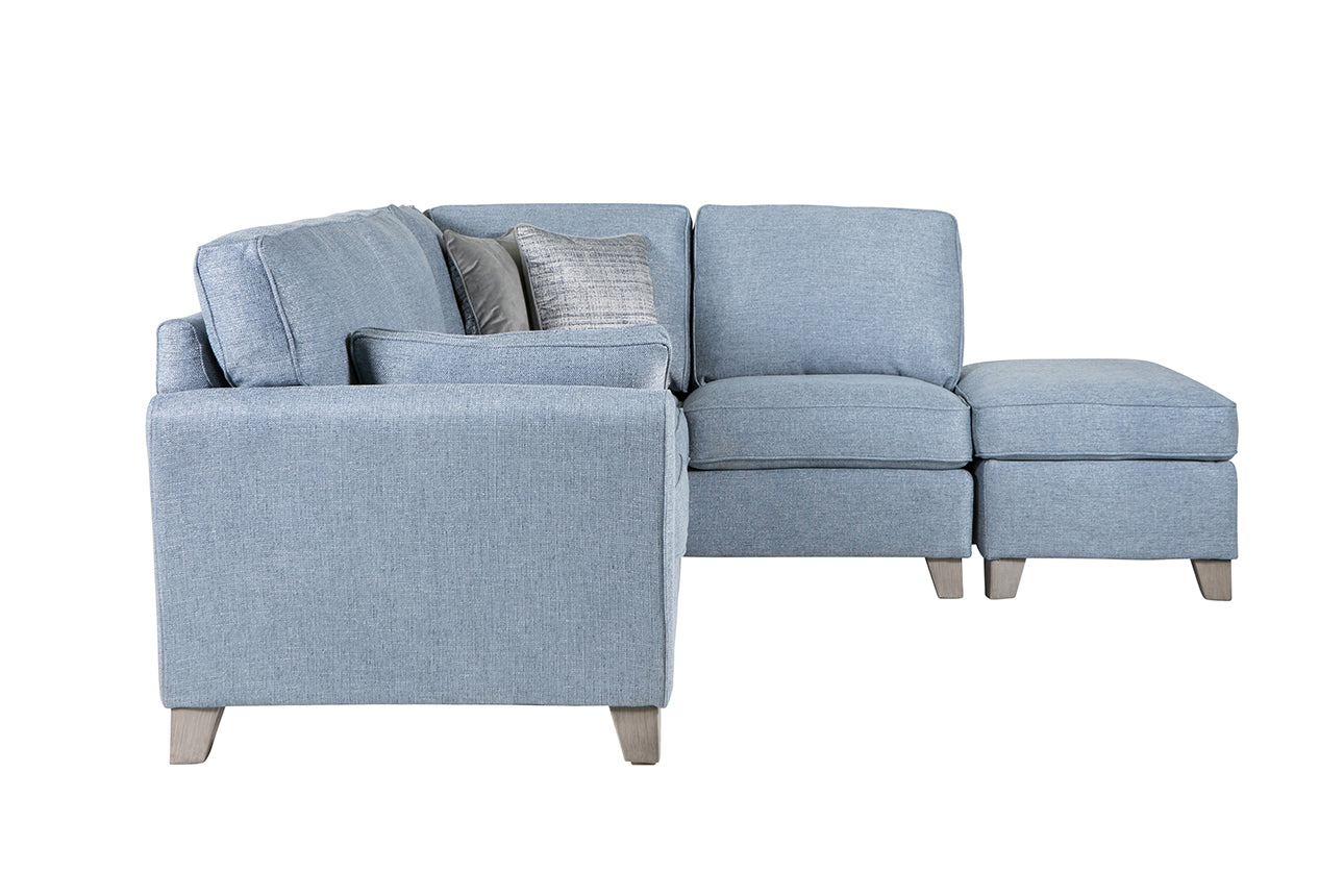 Cantrell Blue Corner Group Sofa with RHF and 2 Scatter Cushions
