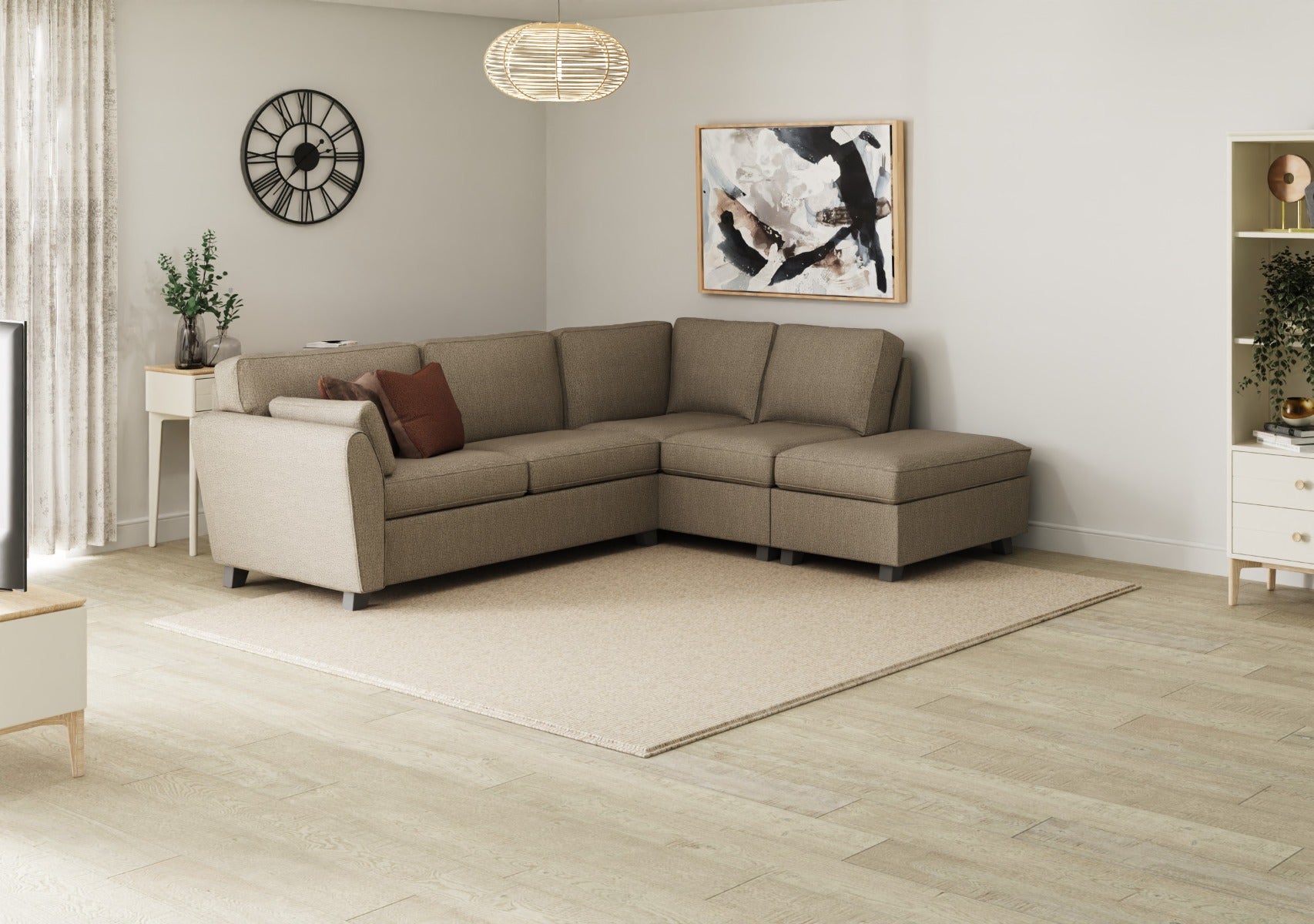 Cantrell Corner Group -  Biscuit RHF 2 Scatter Cushions
