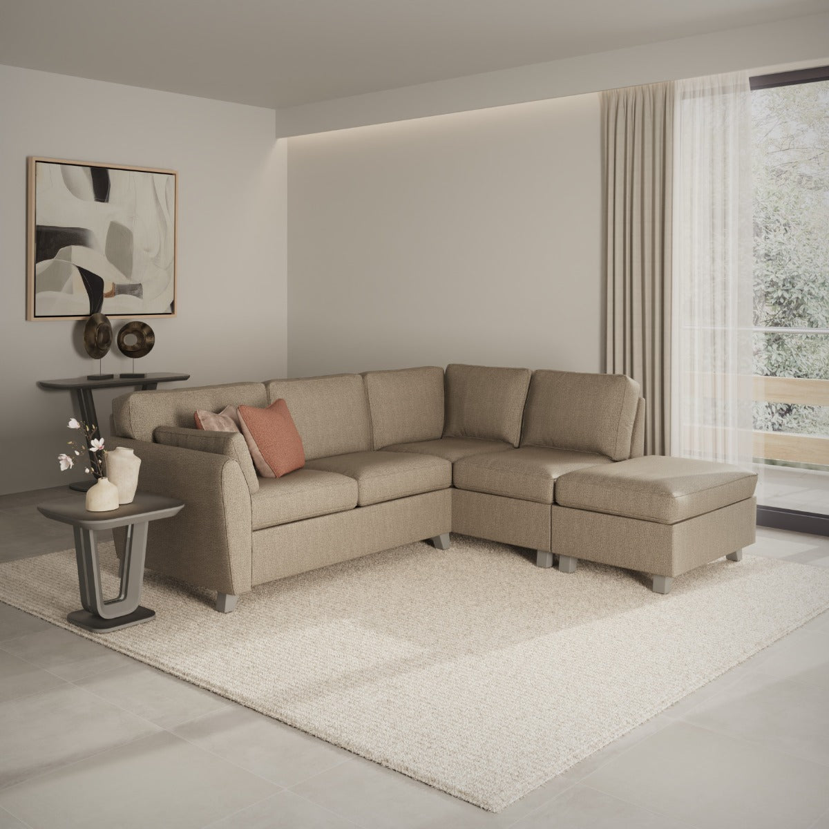 Cantrell Corner Group -  Biscuit RHF 2 Scatter Cushions