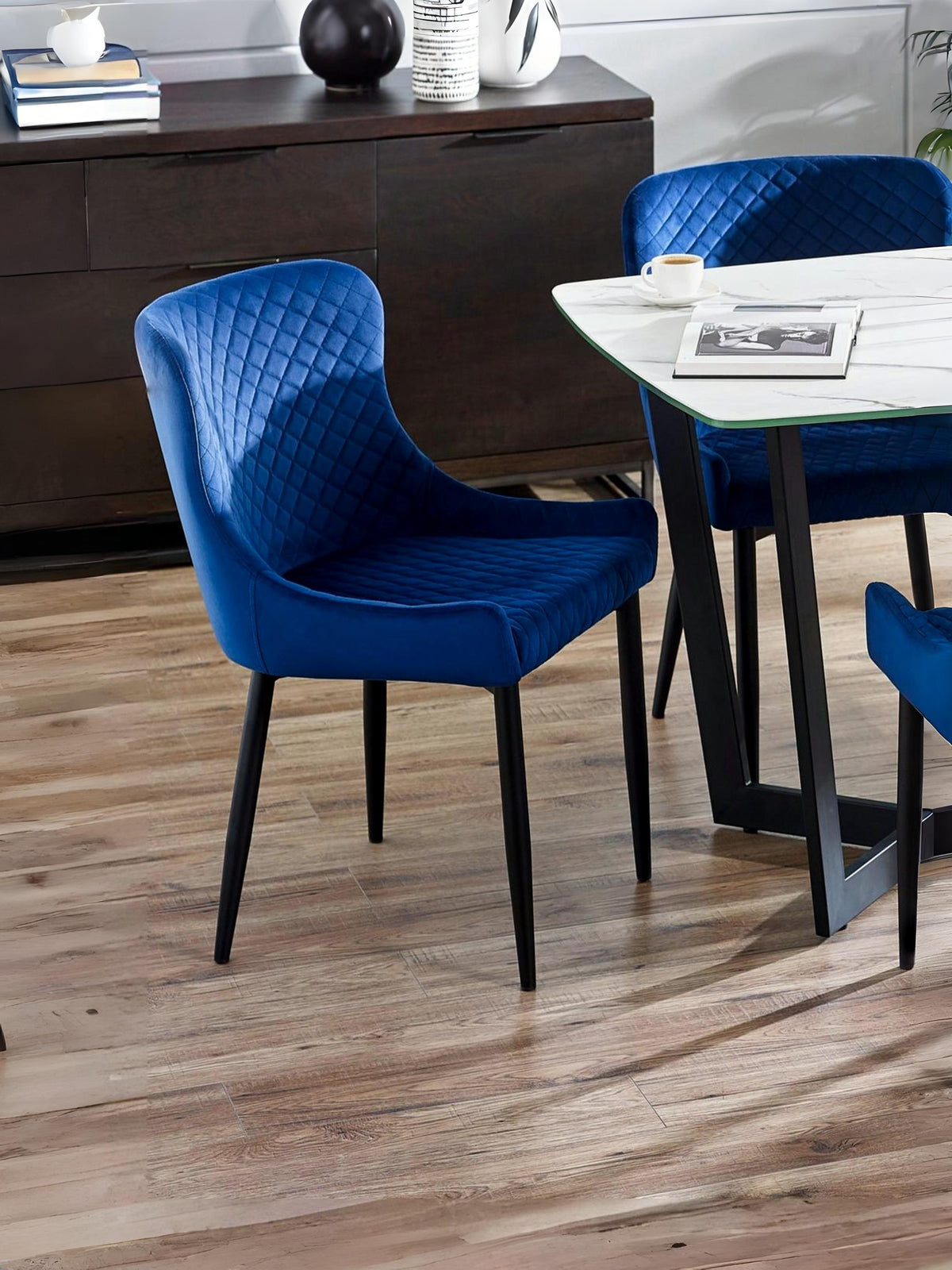 Set Of 2 Luxe Velvet Dining Chairs - Blue (oos)