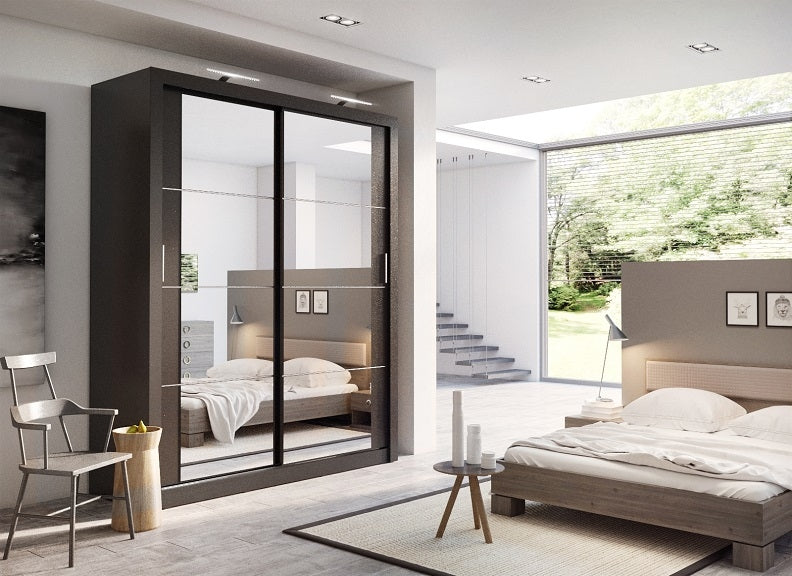 Cuba Black Mirrored Sliderobe