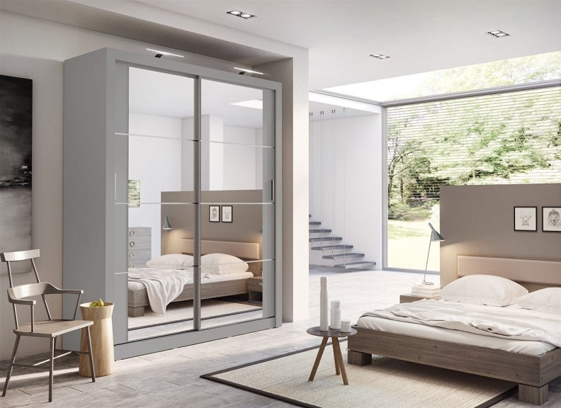 Cuba Grey Mirrored Sliderobe