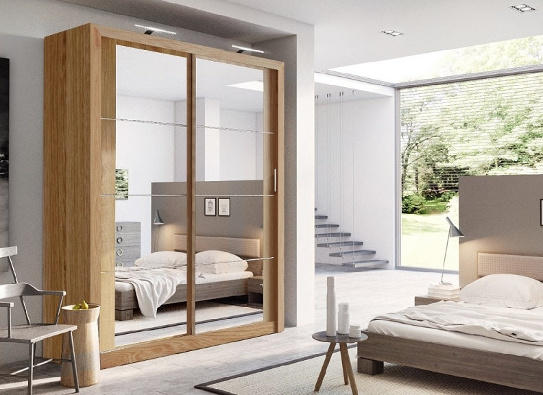 Cuba Oak Mirrored Sliderobe