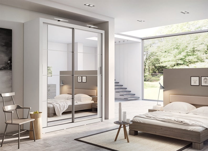 Cuba White Mirrored Sliderobe