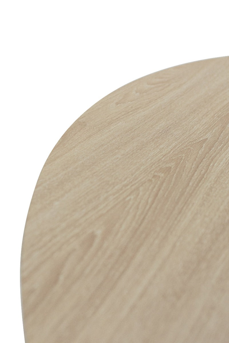 Dalton Light Oak Round Dining Tables – Contemporary Design with Black X-Frame Base