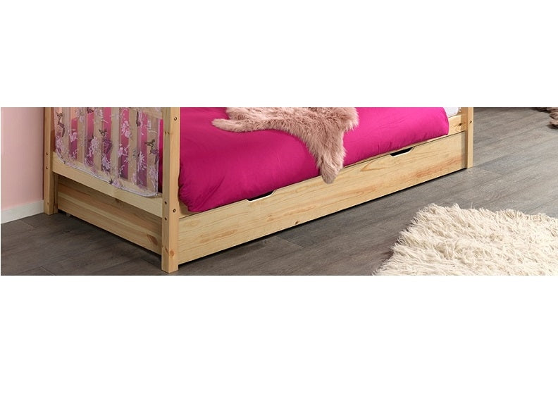 Dallas Natural House Bed W/Under Bed Drawer 