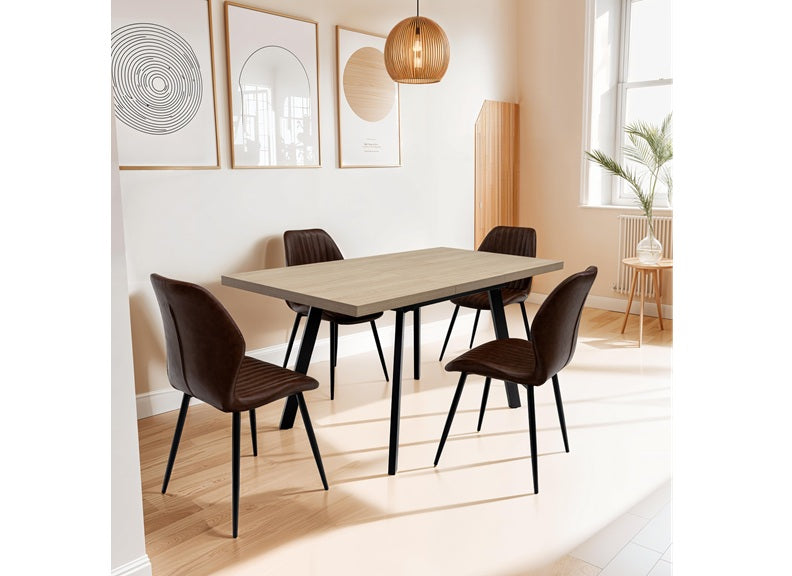Dalton Table & Pomona PU Chair - Small Extending Set