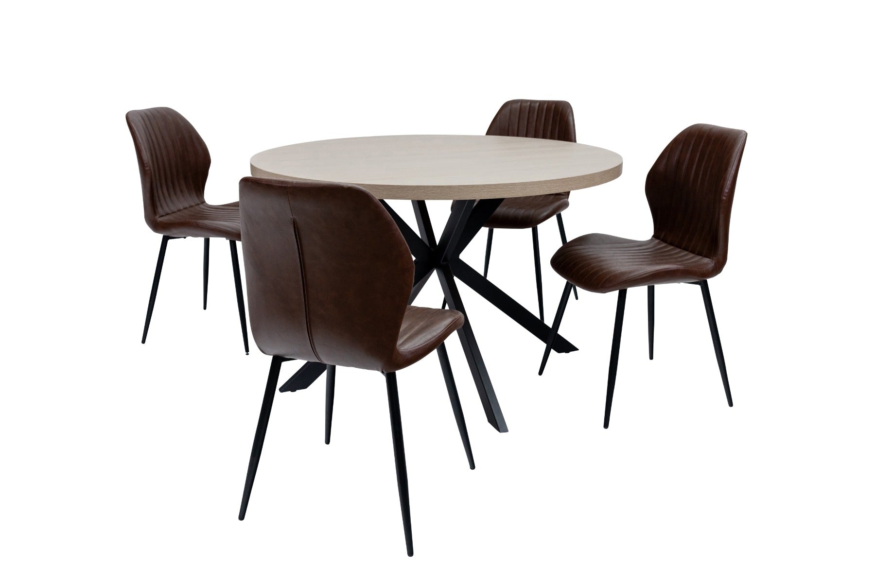 Dalton 1.2m Round Table W/Pomona PU Chairs