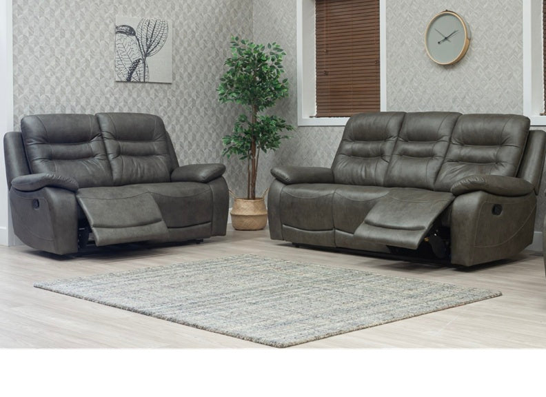 Dane Hunter Green Fabric 2 Seater Manual Recliner Sofa