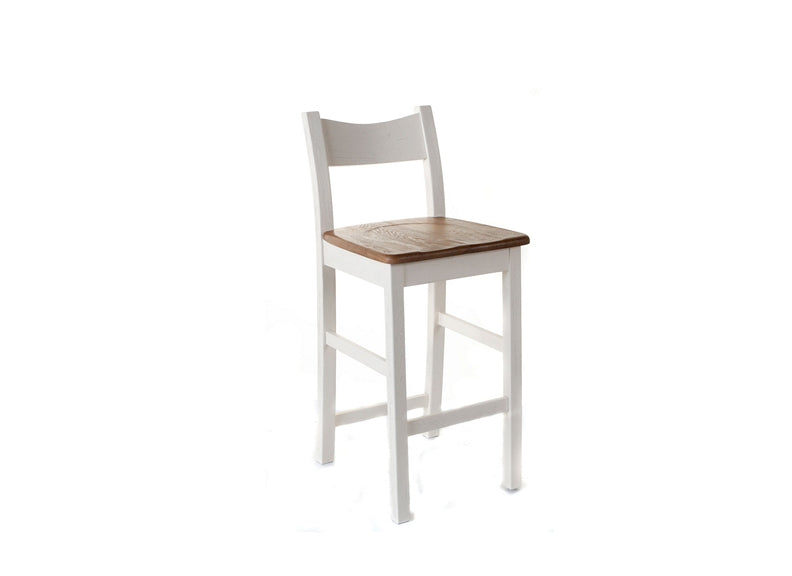 Danube White SS Bar Stool
