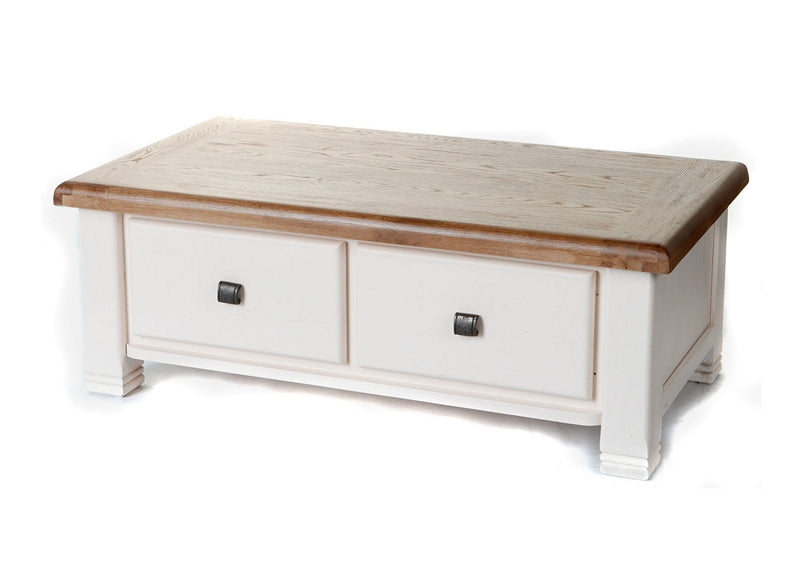 Danube White Coffee Table With Drawers