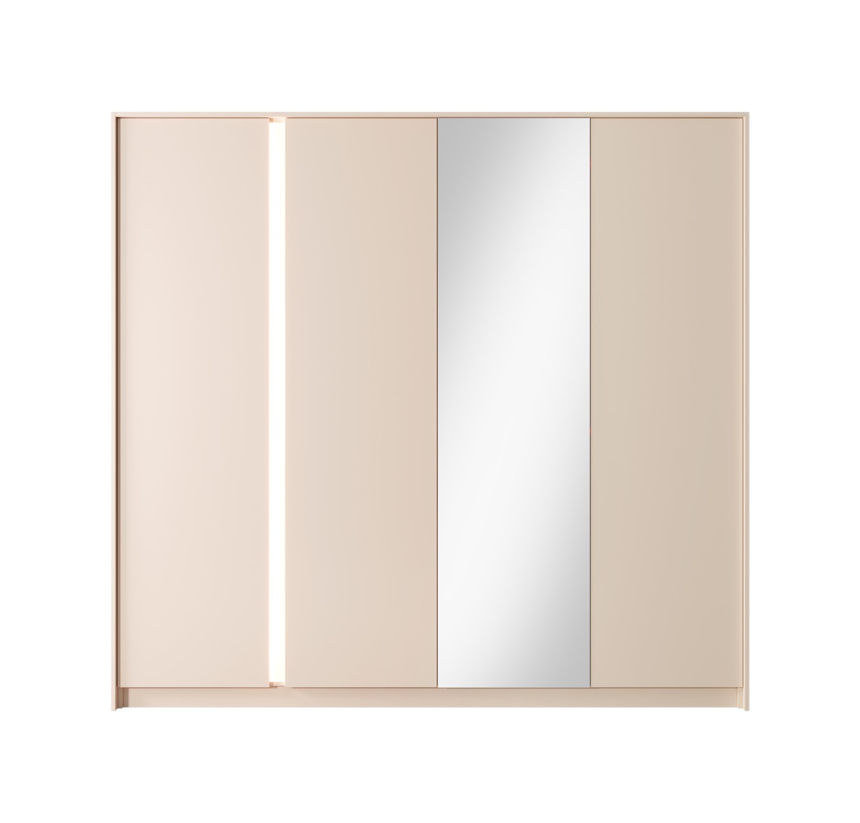 Dast 4-Door Wardrobe with Mirror in Desert Sand – Spacious & Stylish | Free Express Delivery