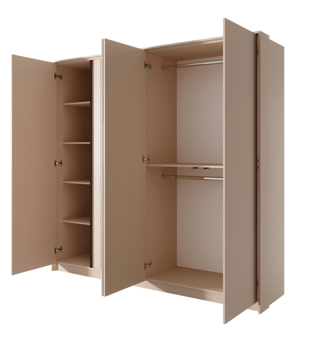 Dast 4-Door Wardrobe with Mirror in Desert Sand – Spacious & Stylish | Free Express Delivery