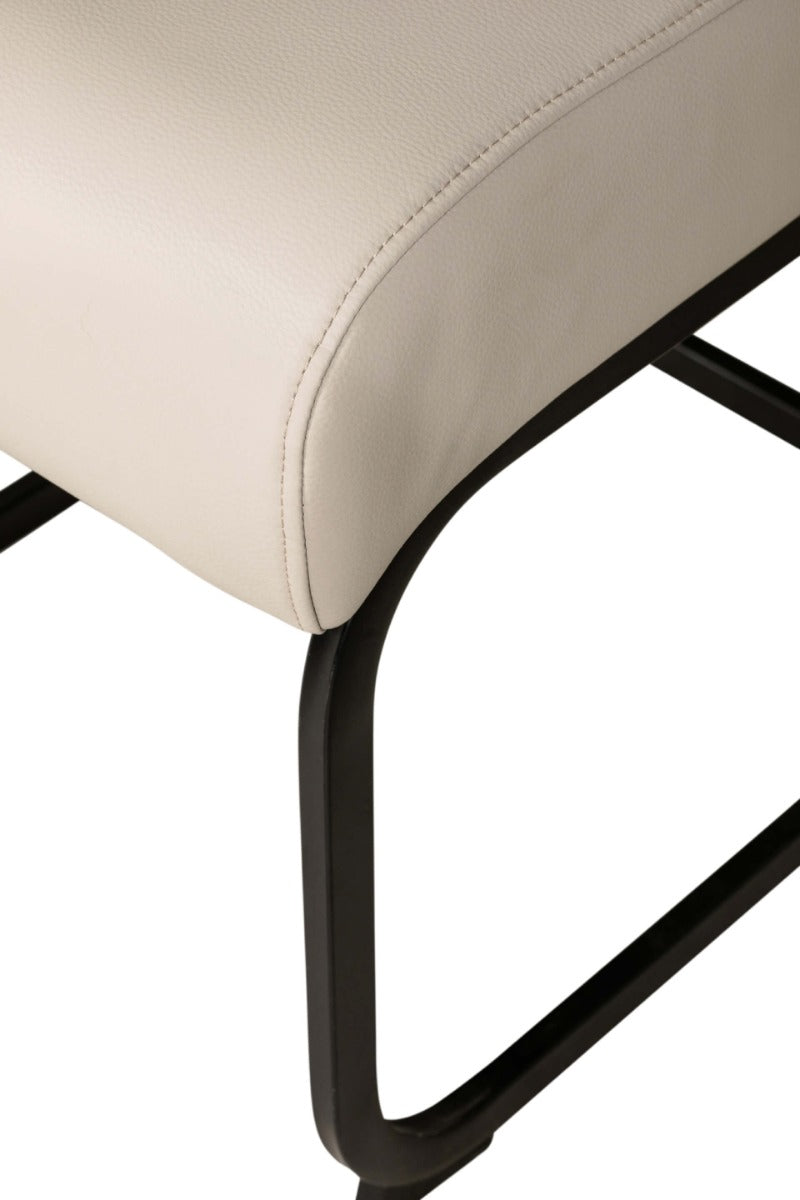 Daiva Dining Chair Natural – Modern Metal Frame with Durable PU Seat