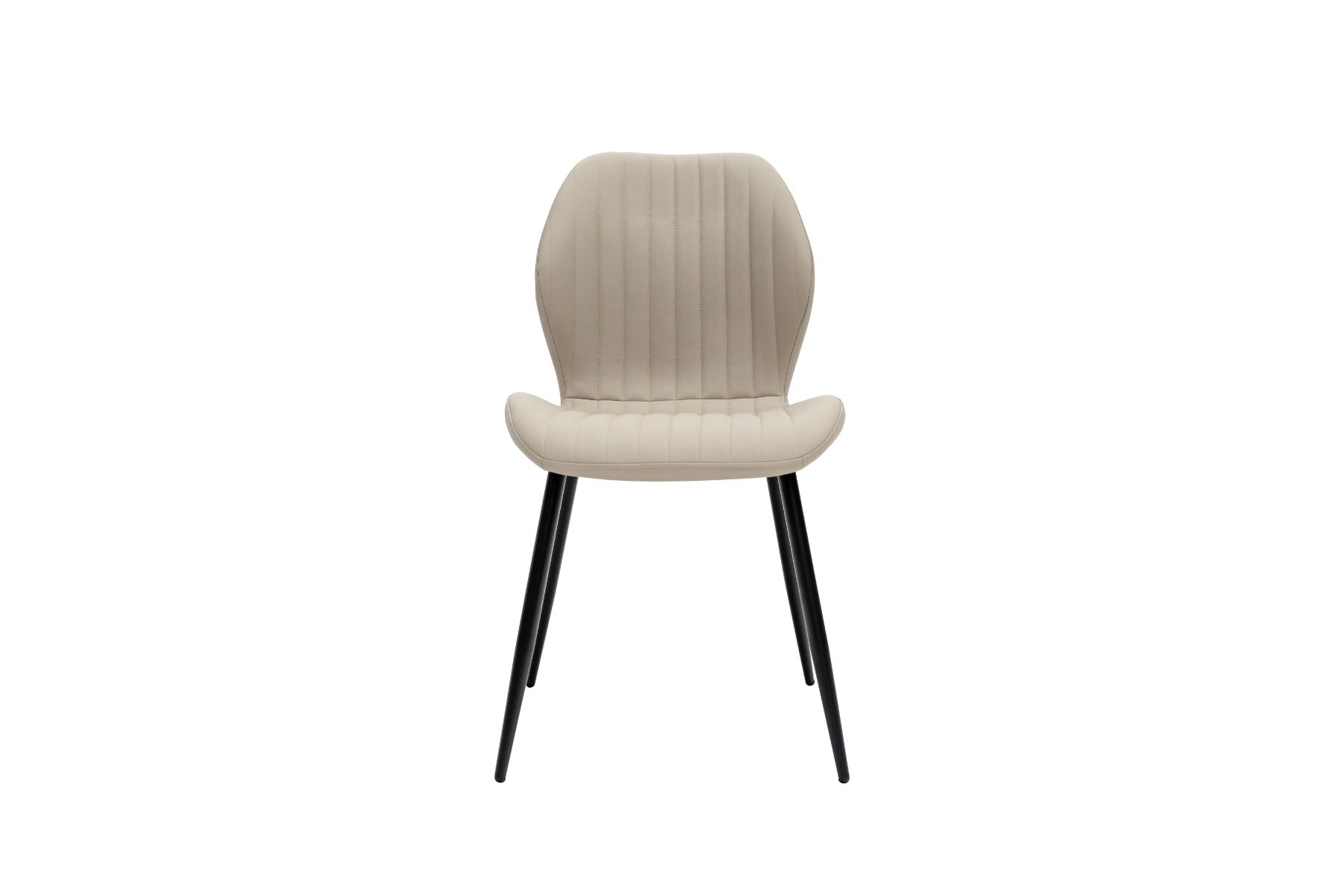 Davis Stone Faux Leather Dining Chair – Curved Back with Black Powder-Coated Legs