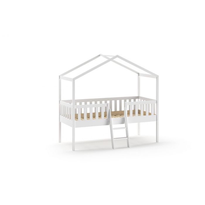 DALLAS HOUSE BED WITH LADDER 90 X 200 CM WHITE