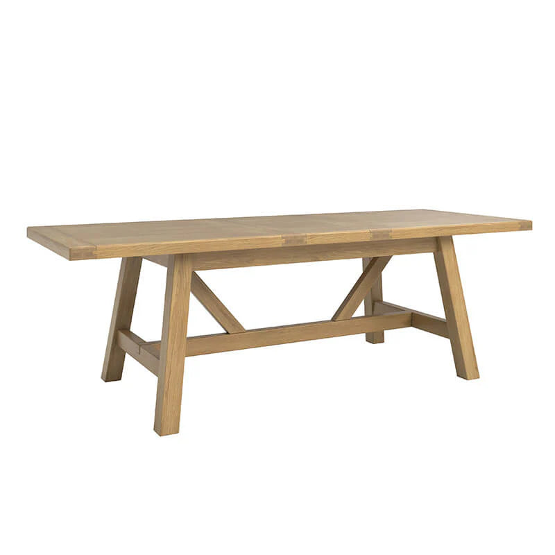 Delaney 190cm Refractory Extending Dining Table – Oak with Smooth Extension Mechanism