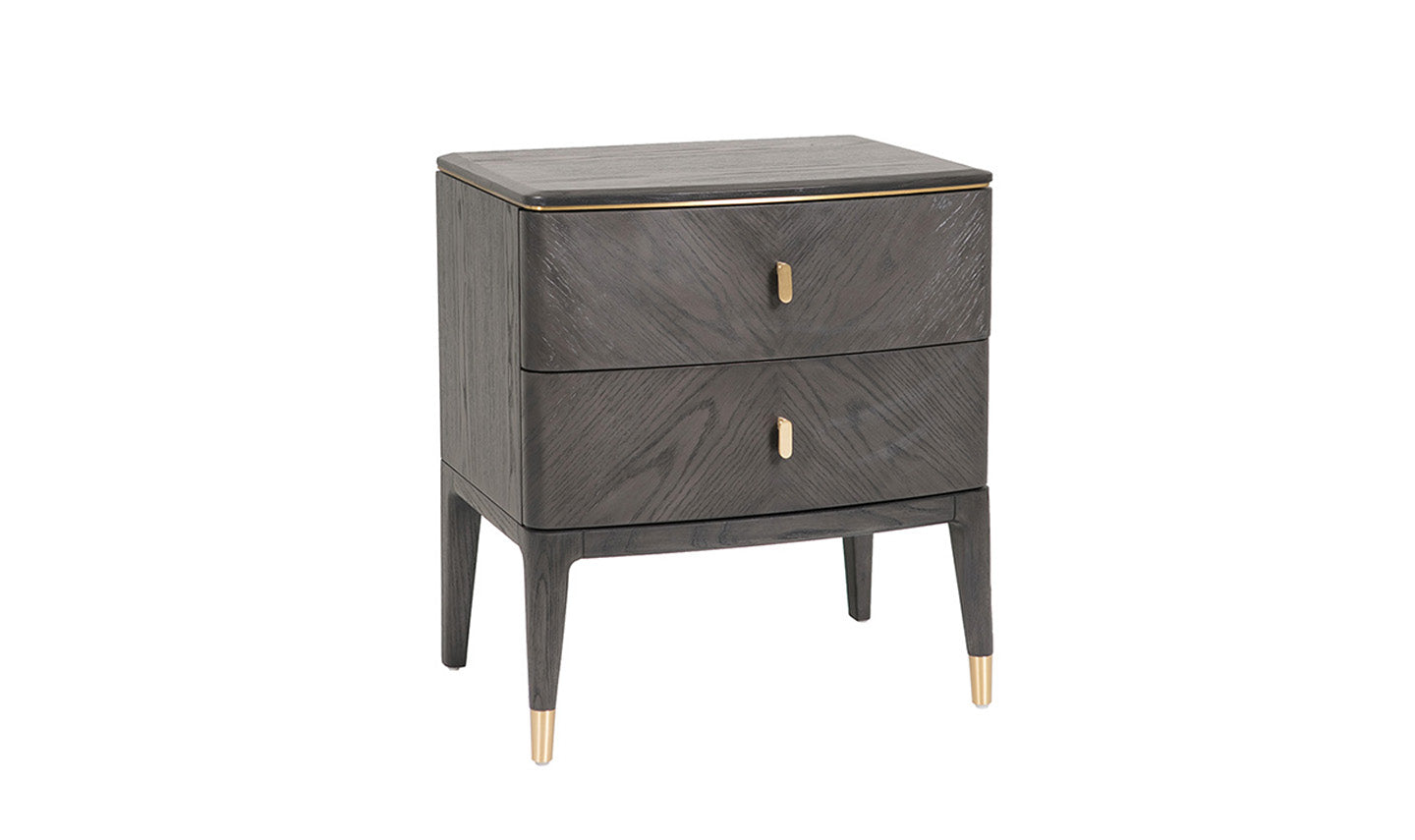 Diletta Bedside Table 2 Drawer - Ebony