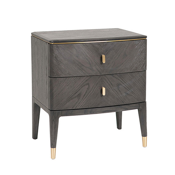 Diletta Bedside Table 2 Drawer - Ebony