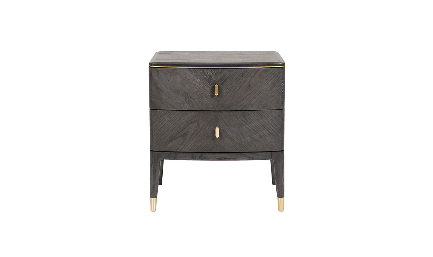 Diletta Bedside Table 2 Drawer - Ebony