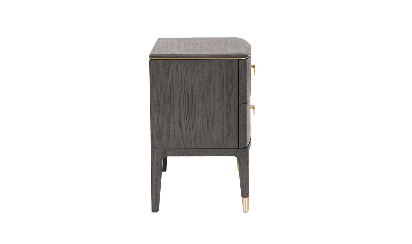 Diletta Bedside Table 2 Drawer - Ebony