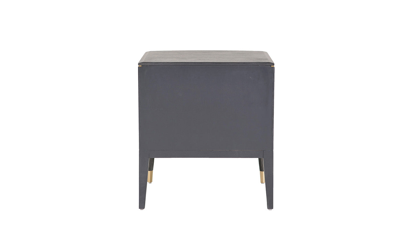 Diletta Bedside Table 2 Drawer - Ebony