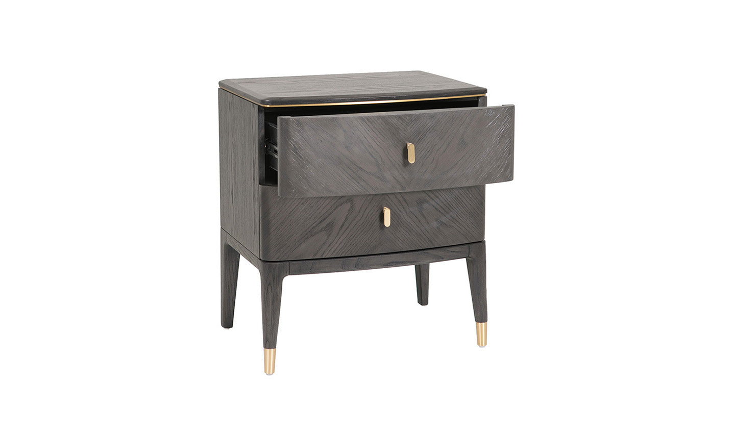 Diletta Bedside Table 2 Drawer - Ebony