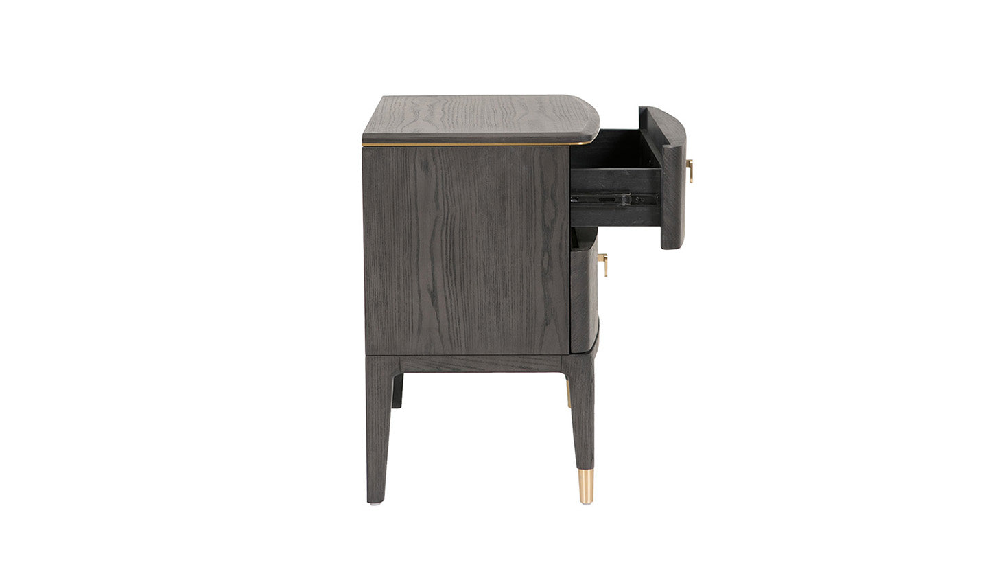 Diletta Bedside Table 2 Drawer - Ebony