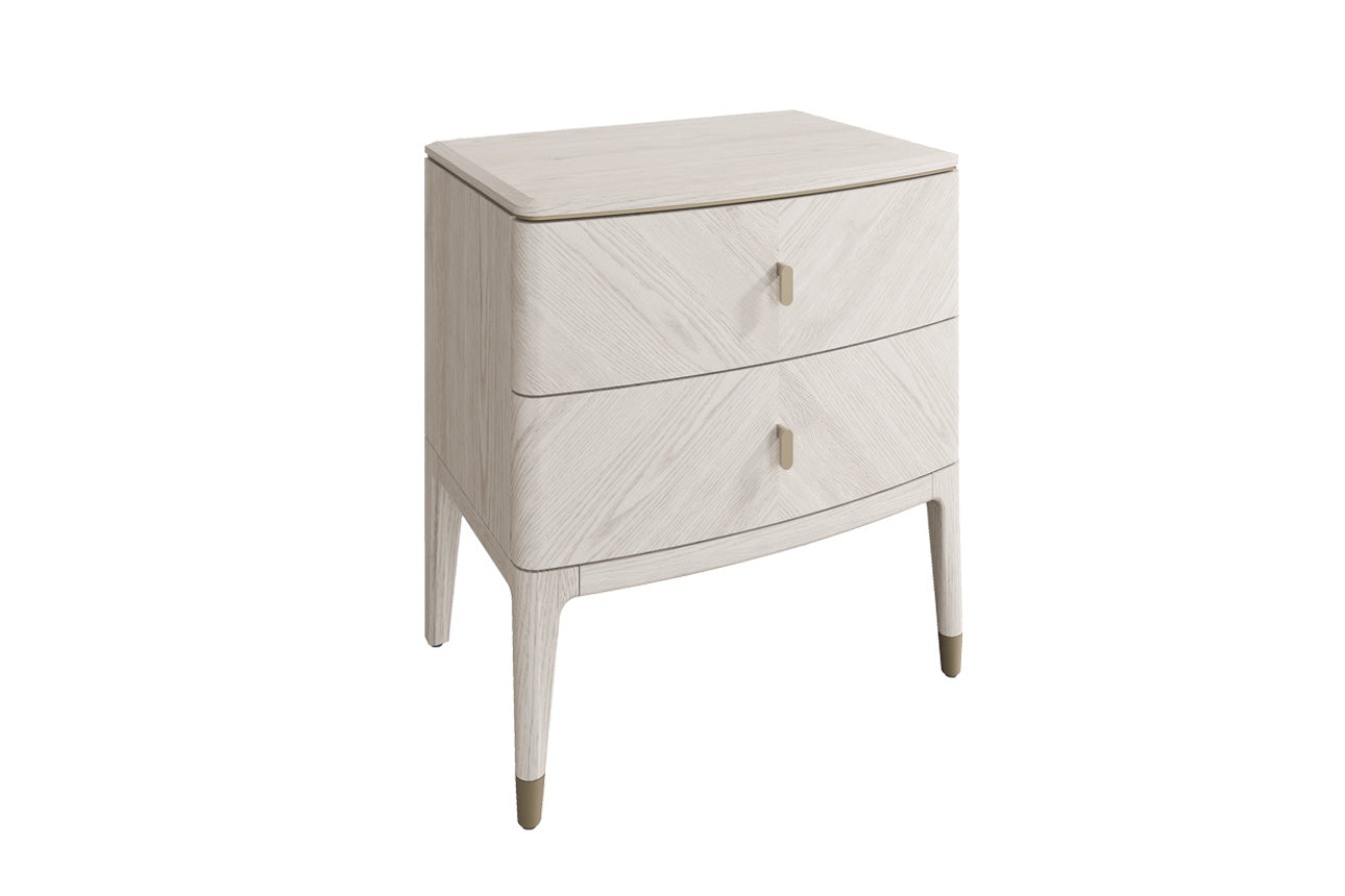 Diletta Bedside Table 2 Drawer - Stone