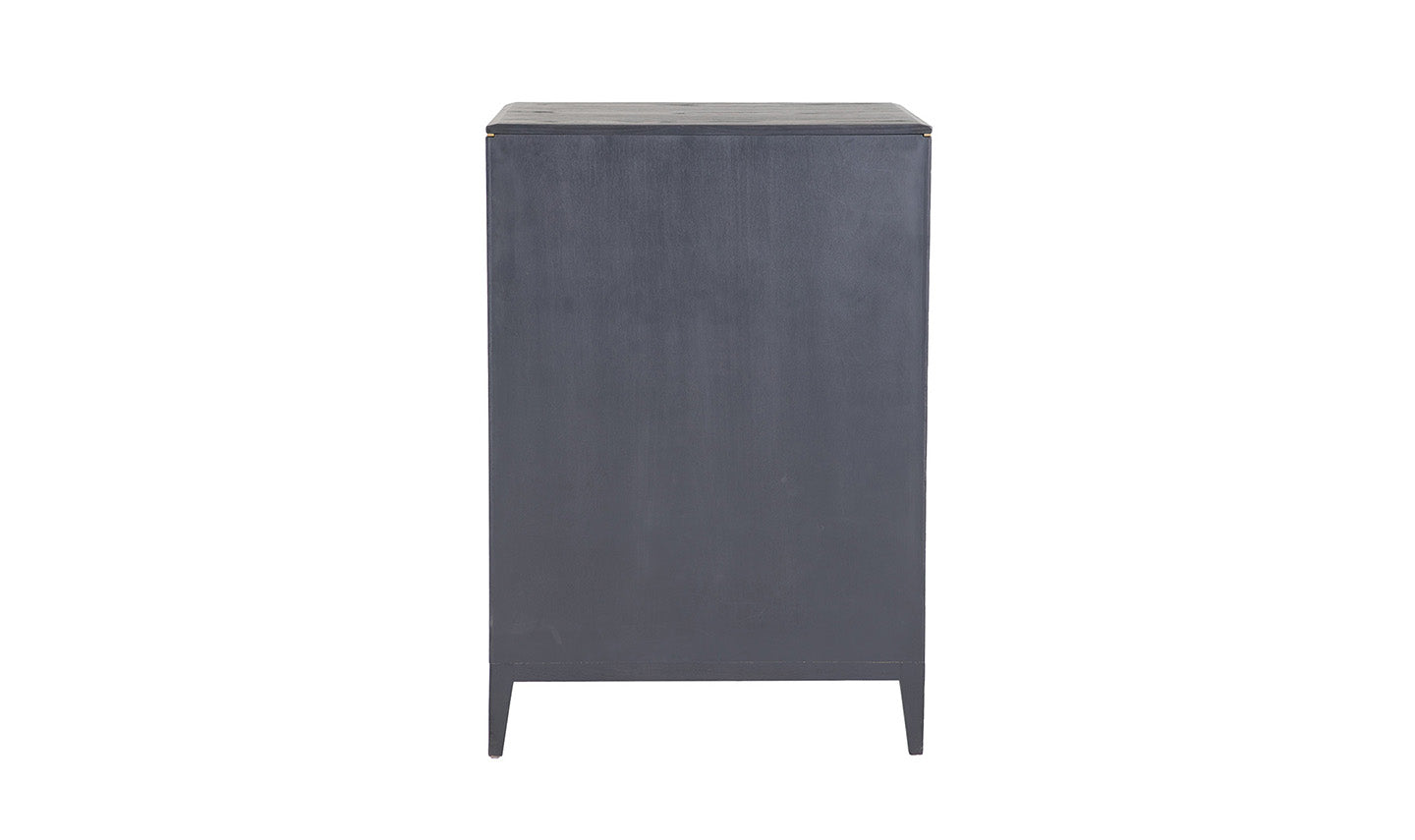 Diletta 5-Drawer Tall Chest in Ebony Finish