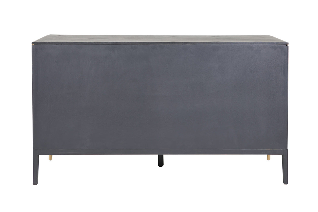 Diletta Dressing Chest 7 Drawer Ribbed Top Drws - Ebony