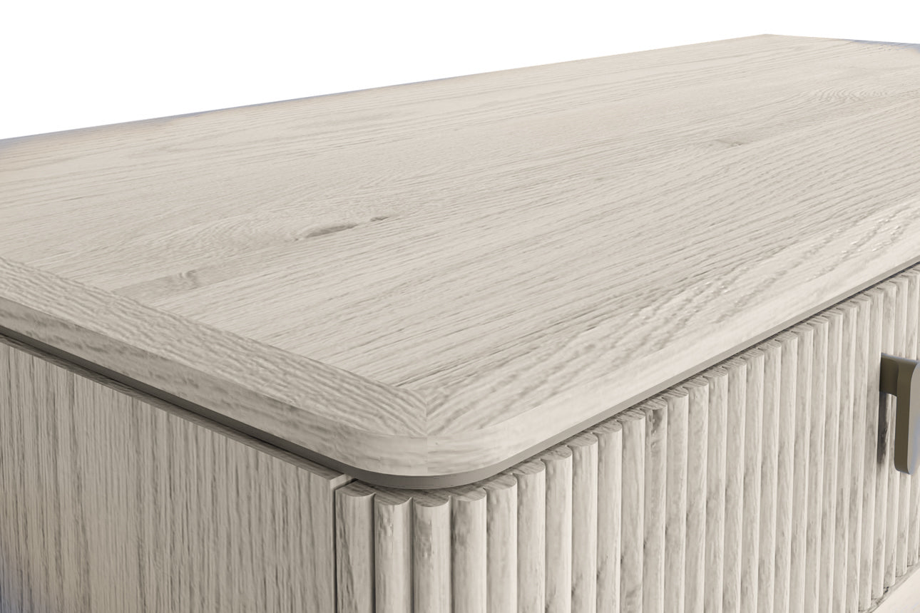 Diletta Dressing Table 2 Drawer Ribbed- Stone (Pre-order for September delivery)