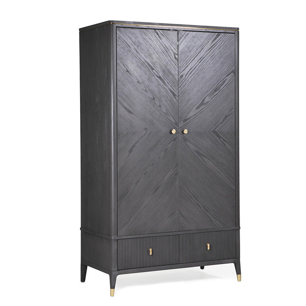 Diletta Wardrobe 2 Door 2 Drawer- Ebony