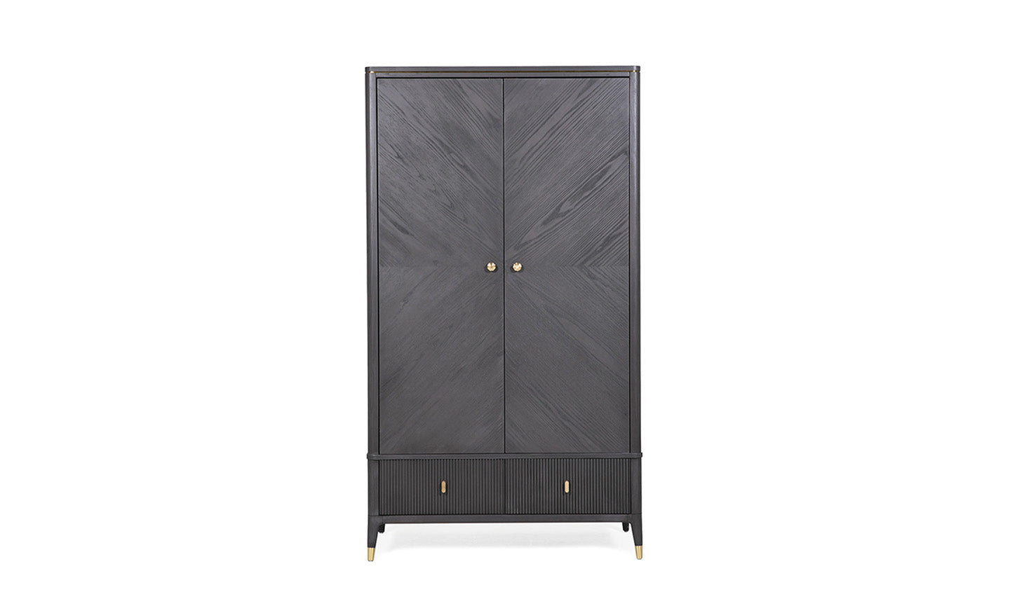 Diletta Wardrobe 2 Door 2 Drawer- Ebony