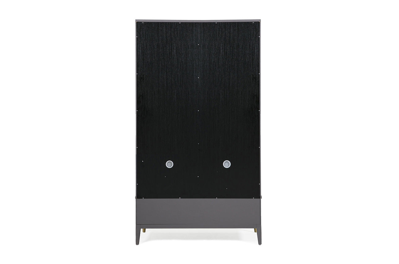 Diletta Wardrobe 2 Door 2 Drawer- Ebony