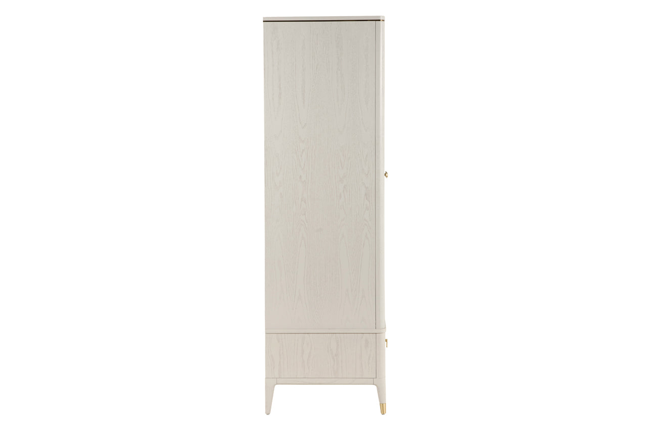 Diletta Wardrobe 2 Door 2 Drawer Ribbed Drawers - Stone (Pre-order for August delivery)