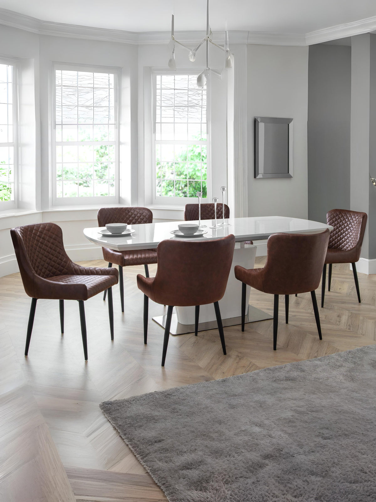 Como High Gloss Extending Table - White