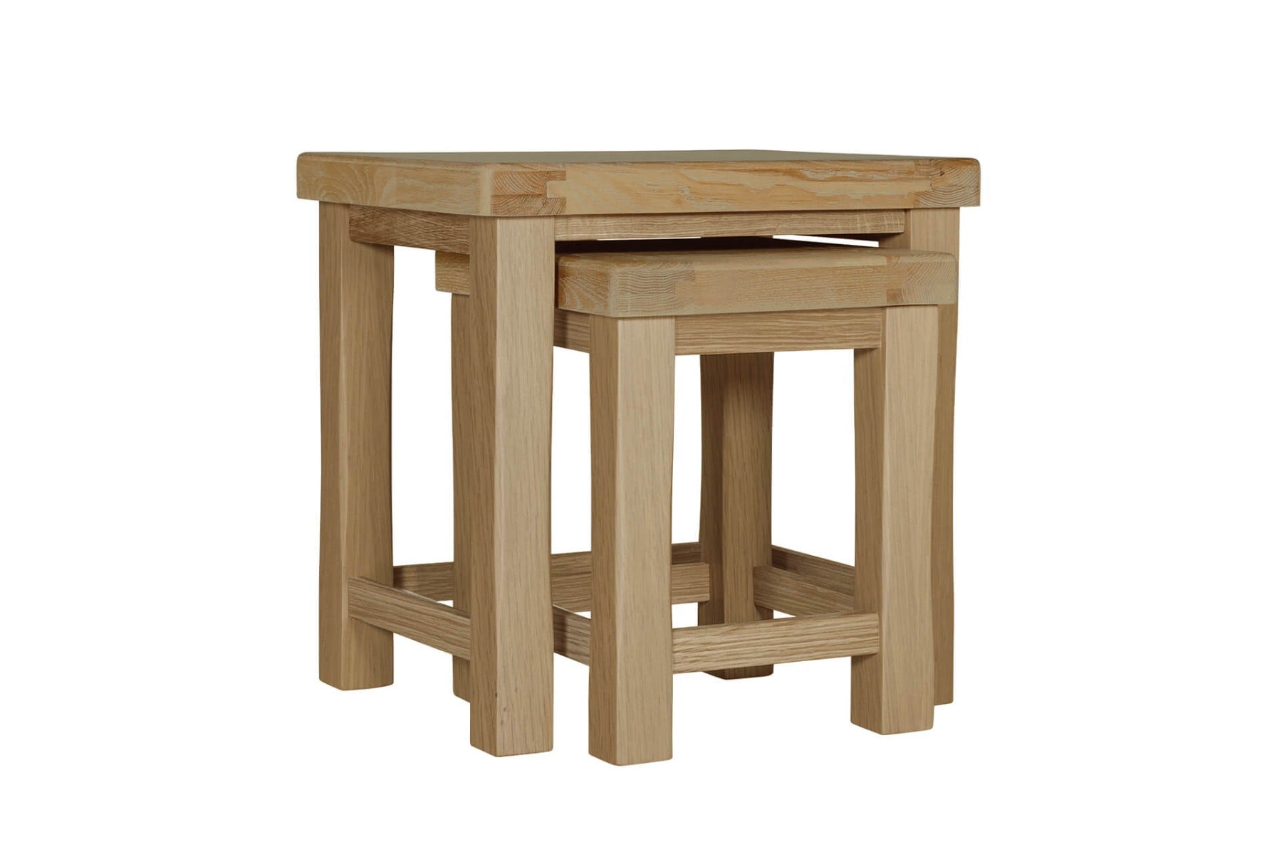 Delaney Nest of Tables in Oak – Classic Wooden Side Tables | Free Delivery