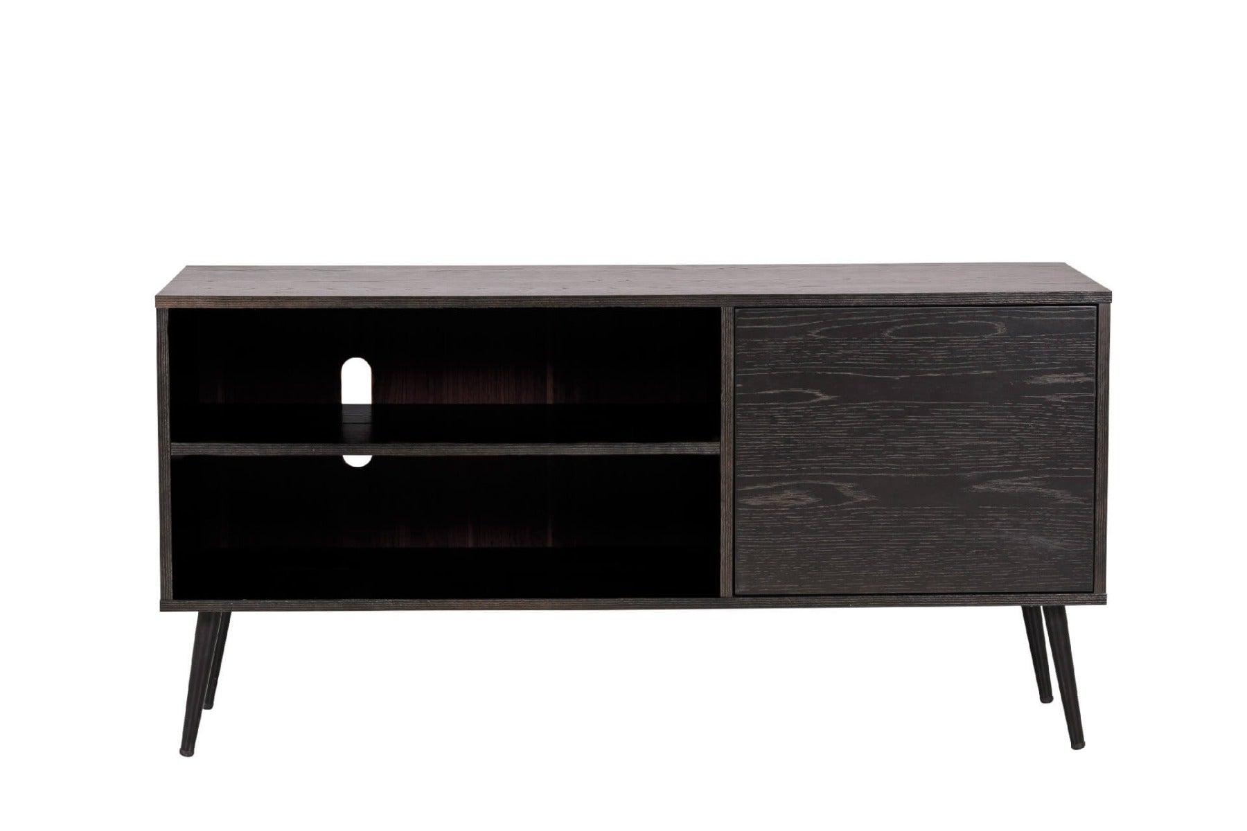 Doolin TV Unit 1200 in Black or Oak - Modern Minimalist Design with Ample Storage - Free Nationwide Delivery