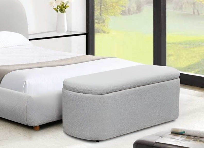Donegal Grey Bed + Ottoman Storage Box