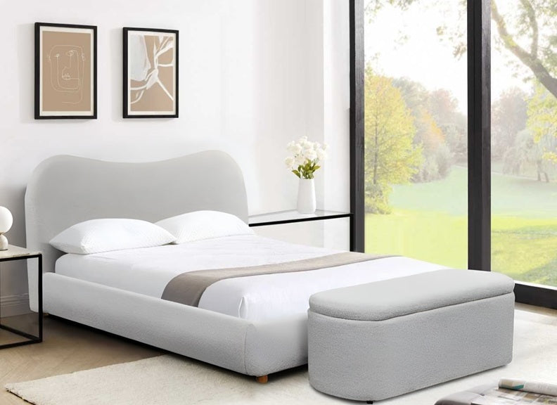 Donegal Grey Bed + Ottoman Storage Box