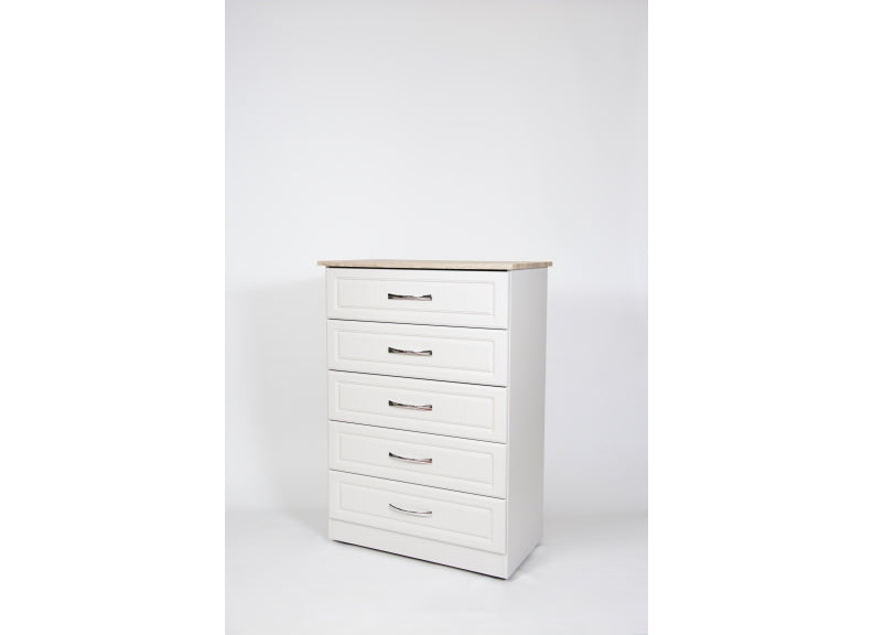 Shannon Grey & Oak Five Drawer Tall Chest