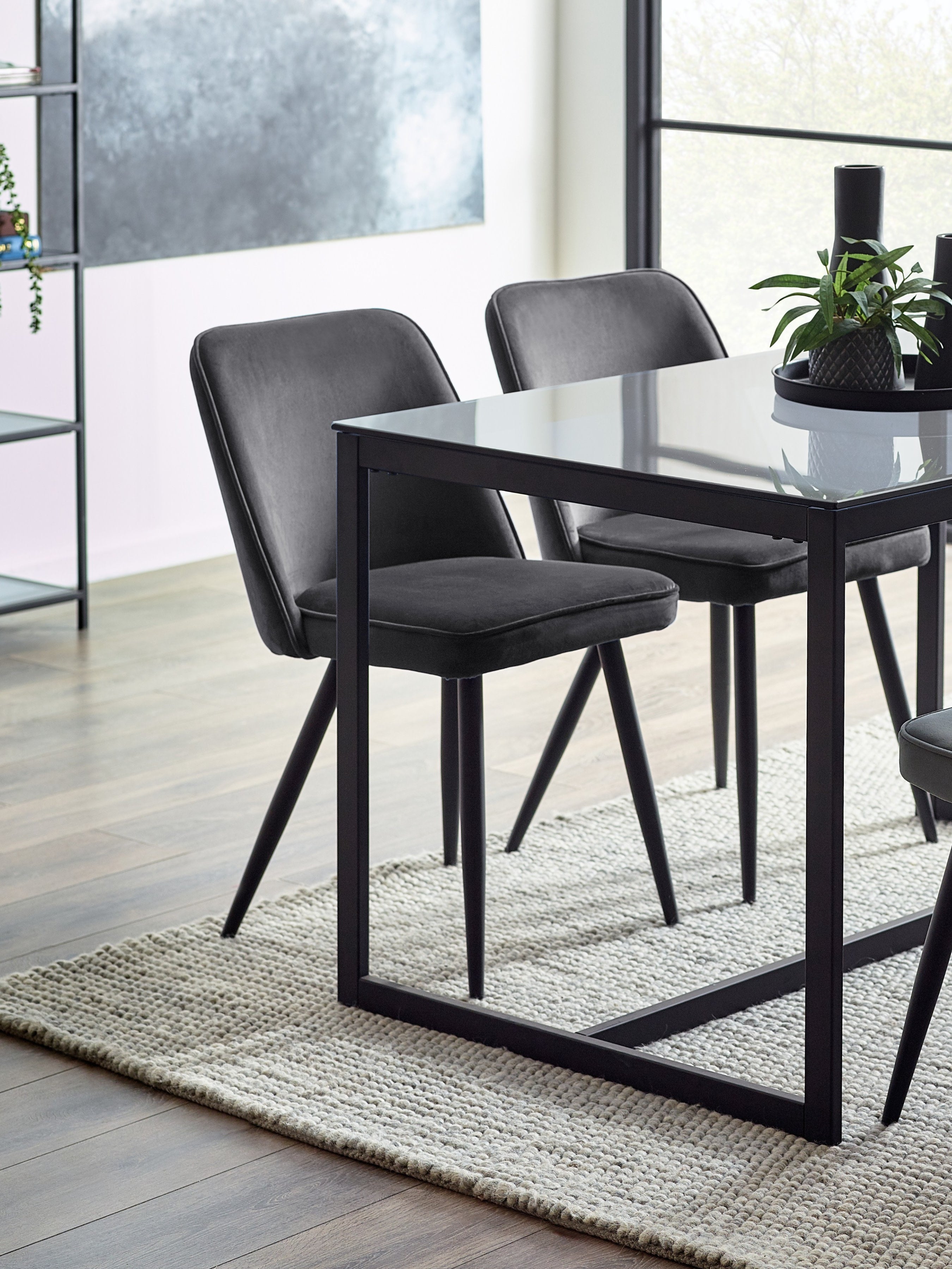 Set Of 2 Burgess Dining Chairs - Grey