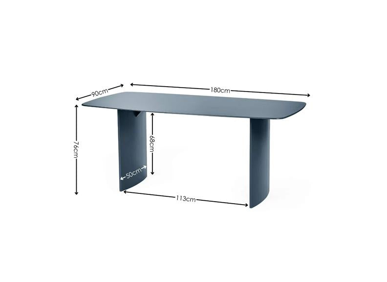 Element Coloured Glass Dining Tables – Coloured Glass Top In Cream Or Blue (Pre-Order Only)