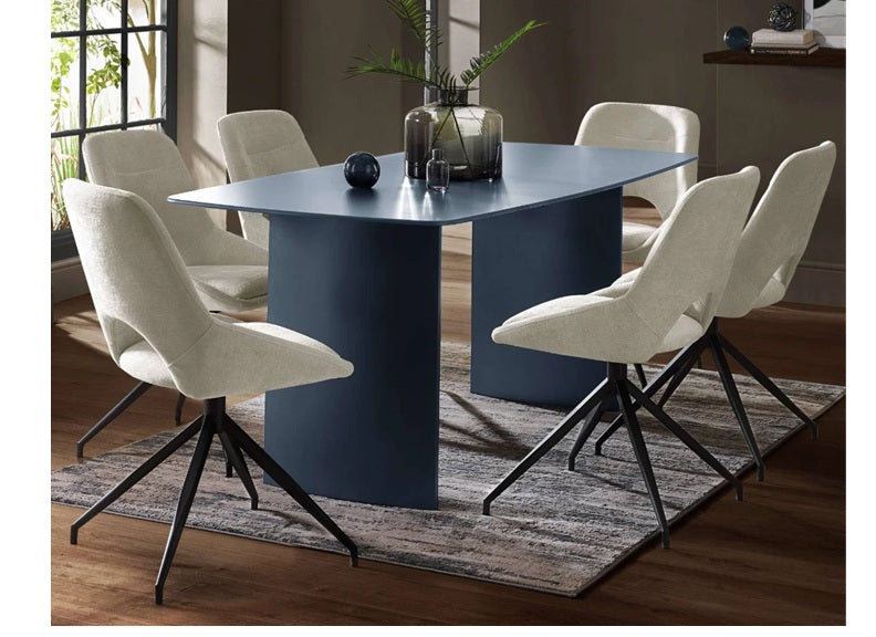 Element Coloured Glass Dining Tables – Coloured Glass Top In Cream Or Blue (Pre-Order Only)