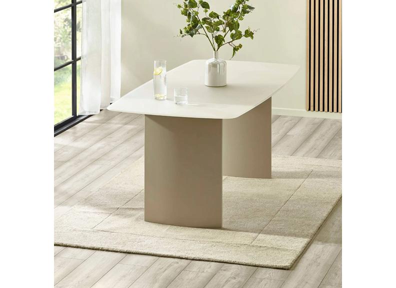 Element Coloured Glass Dining Tables – Coloured Glass Top In Cream Or Blue (Pre-Order Only)